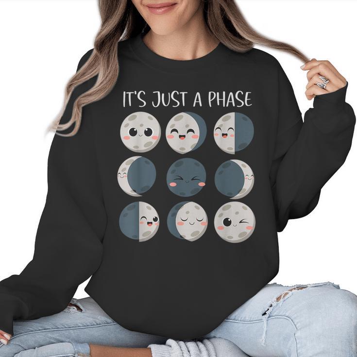 Women Science Teacher Moon Phases Scientist Back To School Women Crewneck Sweatshirt