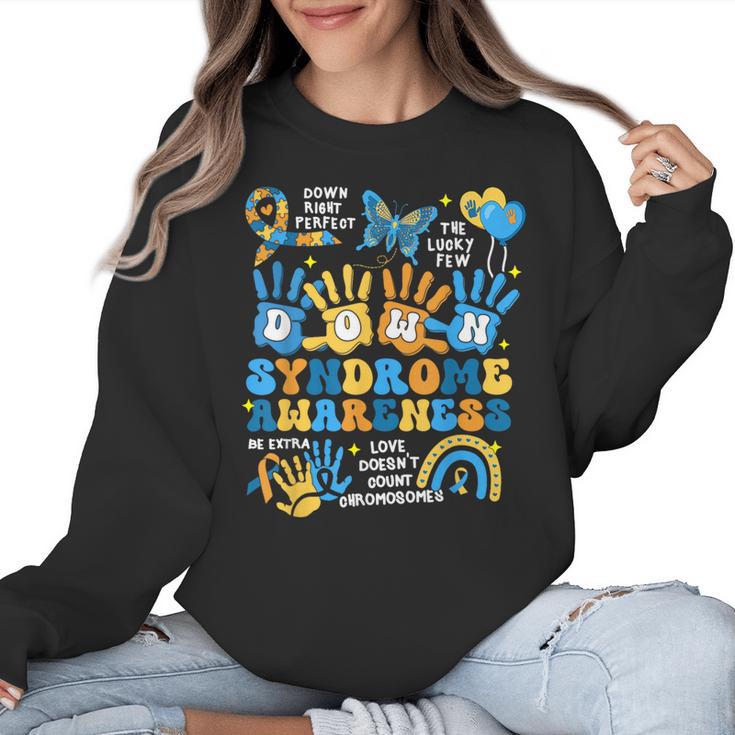 World Down Syndrome Day Awareness T21 Teacher Women Men Kids Women Crewneck Sweatshirt