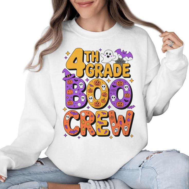 4th Grade Boo Crew Ghost Halloween Teacher Costume Women Crewneck Sweatshirt