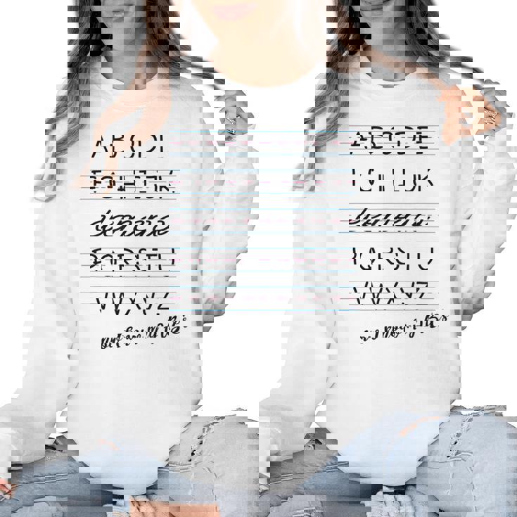ABC Elemeno Shirt Alphabet Kindergarten Preschool Teacher Women Crewneck Sweatshirt