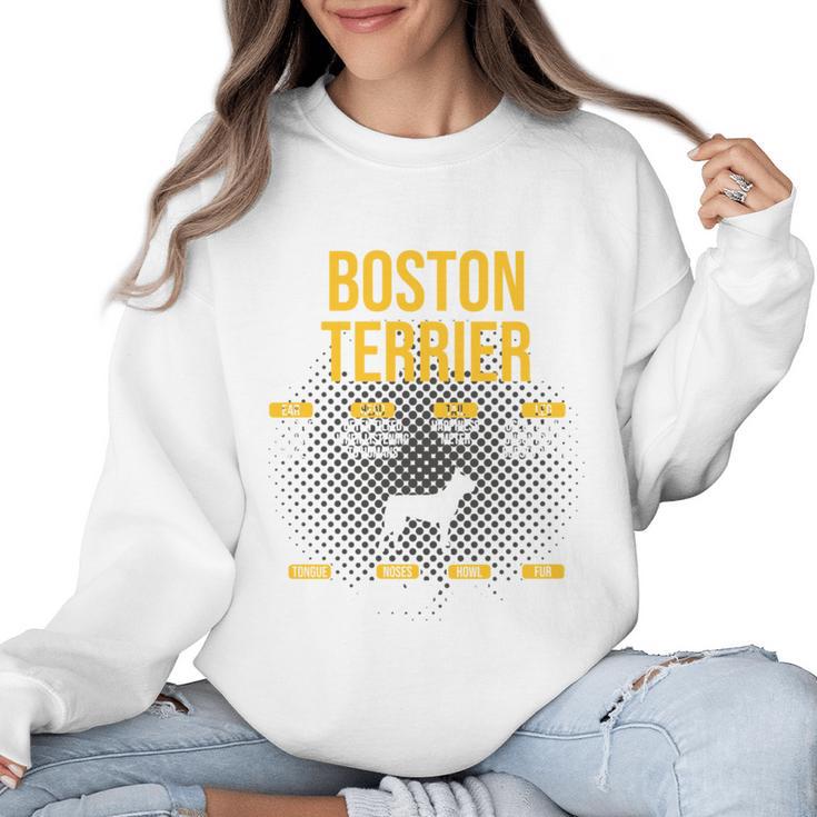 Anatomy Of Boston Terrier Dog Lover Women Crewneck Sweatshirt