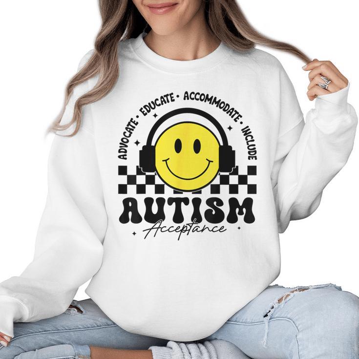 Autism Awareness Acceptance Special Education Teacher Kids Women Crewneck Sweatshirt
