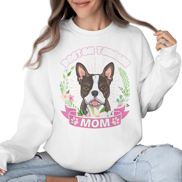 Boston Terrier Mom Mother's Day Women Crewneck Sweatshirt