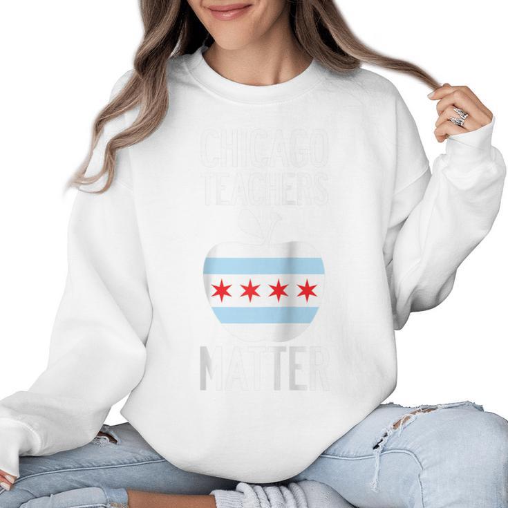 Chicago Teachers Matter Support Union Education Red For Ed Raglan Baseball Tee Women Crewneck Sweatshirt
