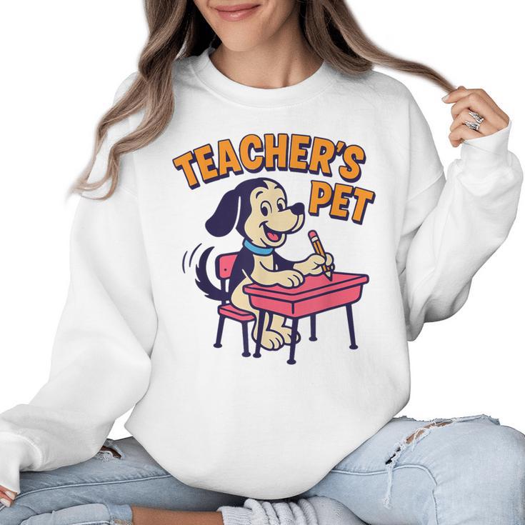 Cute Elementary School Student Dog Teacher's Pet Women Crewneck Sweatshirt