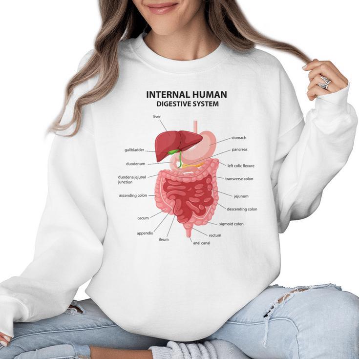 Digestive System Anatomy Anatomical Biology Teacher Men Women Women Crewneck Sweatshirt