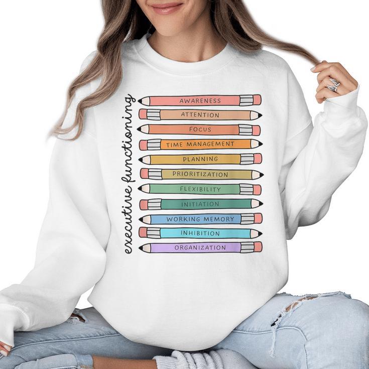 Executive Functioning Skills Back To School Sped Teacher SLP Women Crewneck Sweatshirt, trending gift Executive Functioning Skills Back To School Sped Teacher SLP Women Crewneck Sweatshirt, trending gift