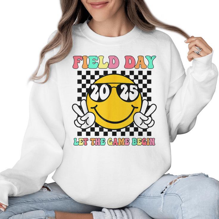 Field Day 2025 Let The Games Begin Yellow Team Teachers Kids Women Crewneck Sweatshirt