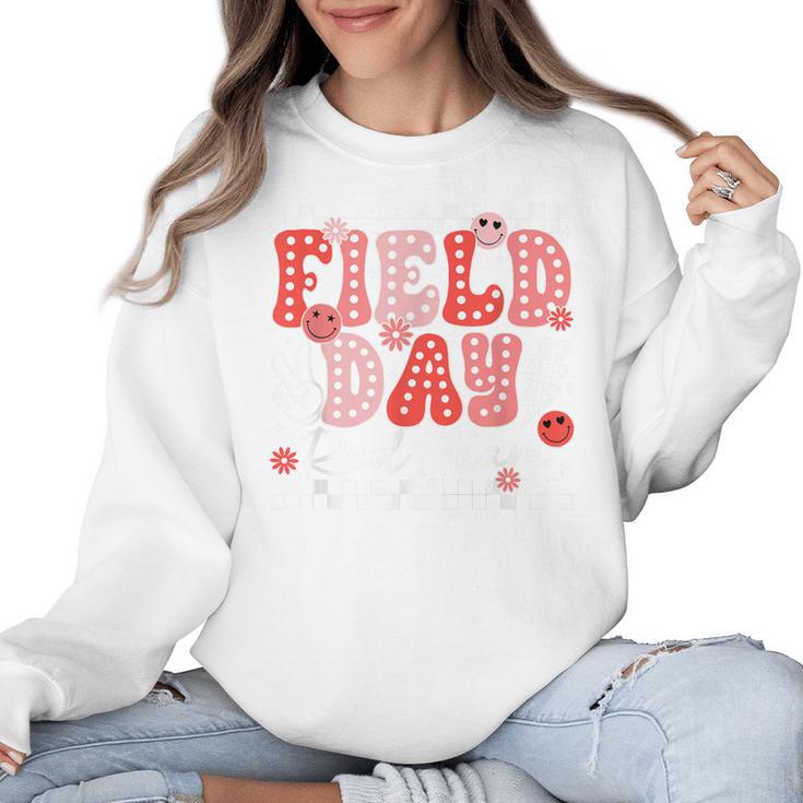 Field Day Red Team Outdoor Field Day Games For Kids Teacher Women Crewneck Sweatshirt