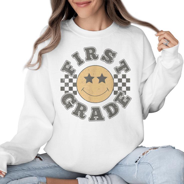 First Grade Teacher First Day Of 1st Grade Back To School Women Crewneck Sweatshirt