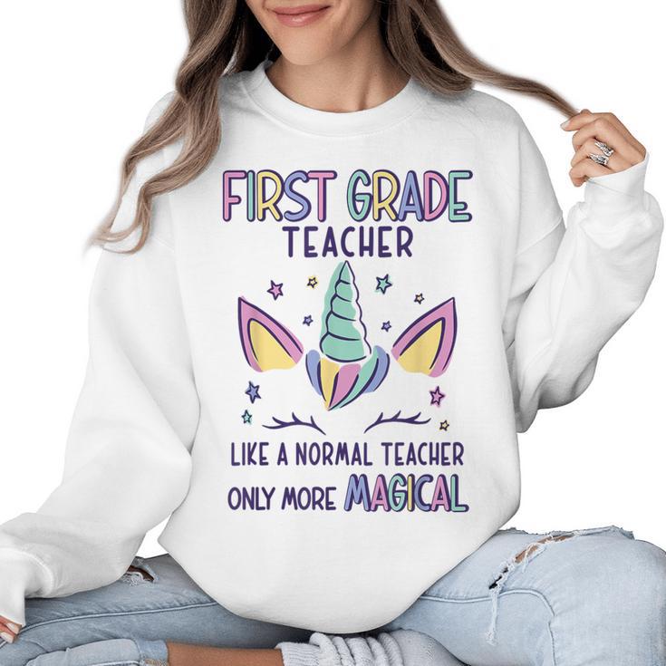 First Grade Teacher Definition Women Crewneck Sweatshirt