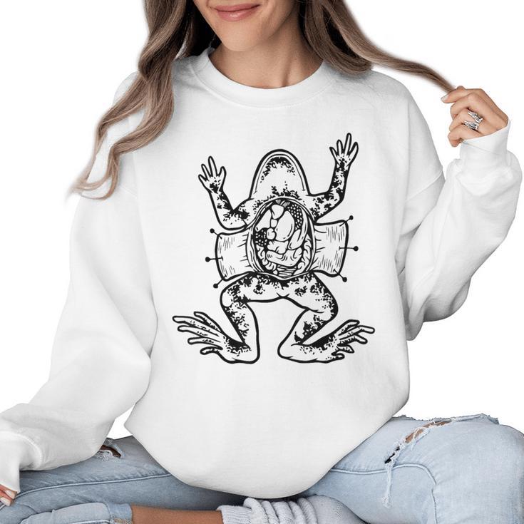 Frog Dissection Biology Anatomy Lab Science Teacher Women Crewneck Sweatshirt