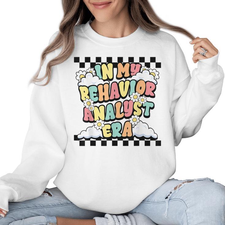 Groovy ABA RBT Therapist In My Behavior Analyst Era Teacher Women Crewneck Sweatshirt