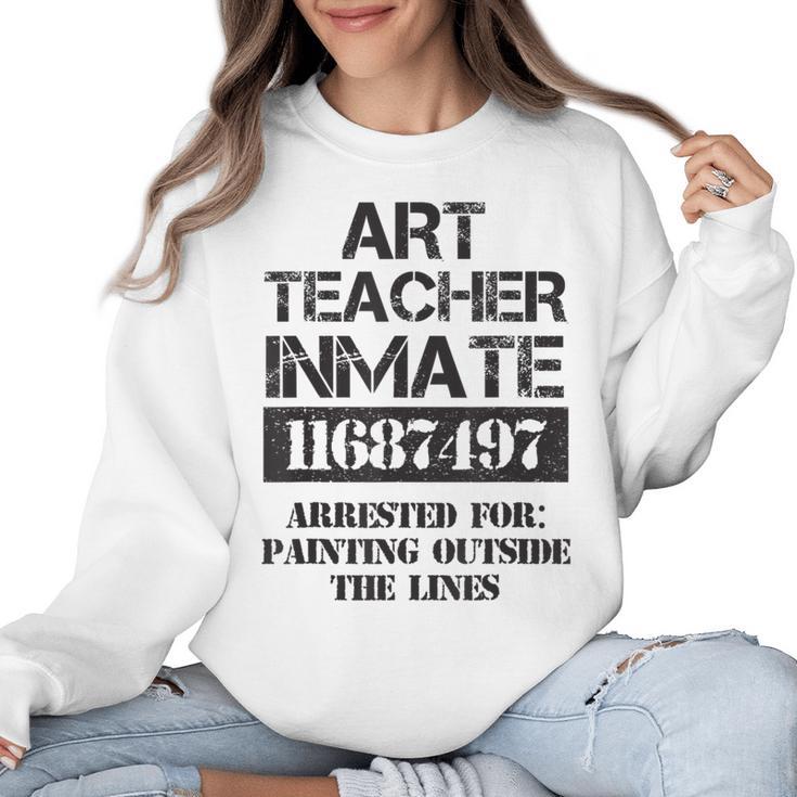 Halloween Art Teacher Prisoner Costume Women Crewneck Sweatshirt