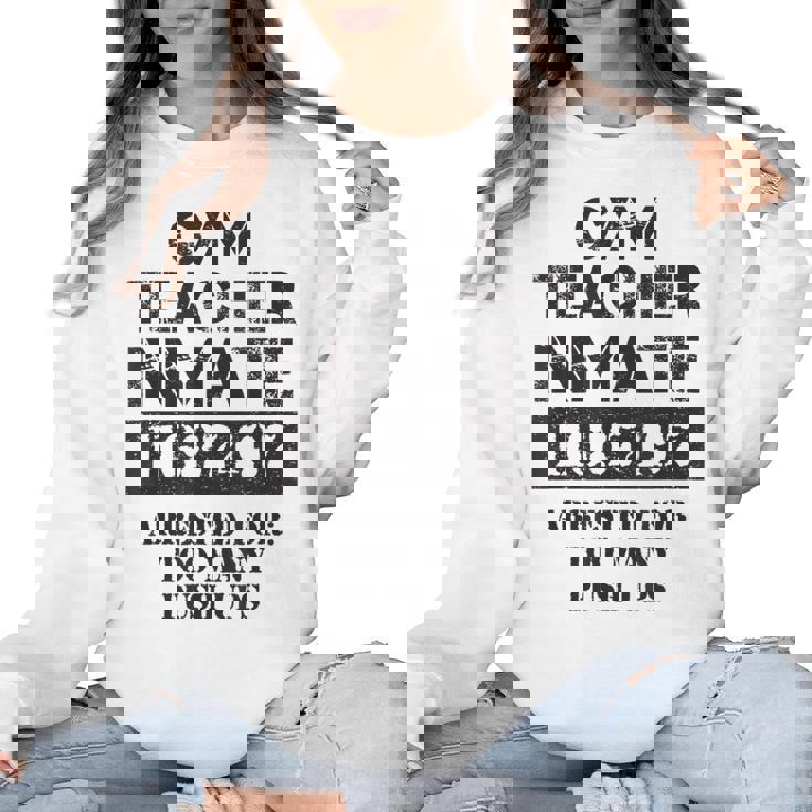 Halloween Gym Teacher Prisoner Costume Women Crewneck Sweatshirt