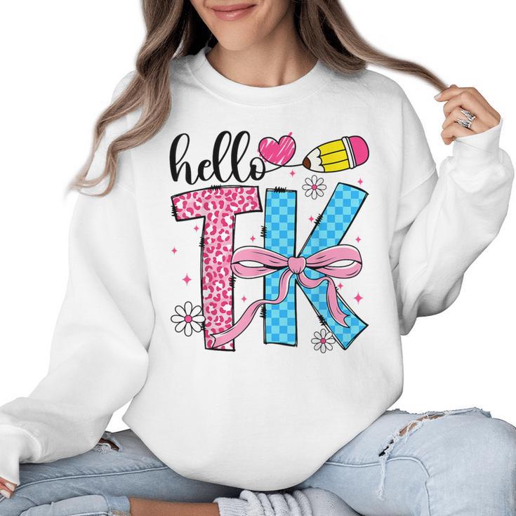 Hello TK Transitional Kindergarten Back To School Teacher Women Crewneck Sweatshirt