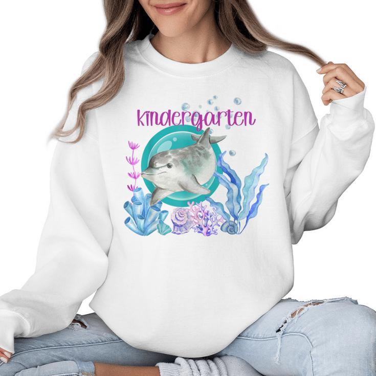Kindergarten Teacher Dolphin Ocean Life Teaching Team Spirit Women Crewneck Sweatshirt