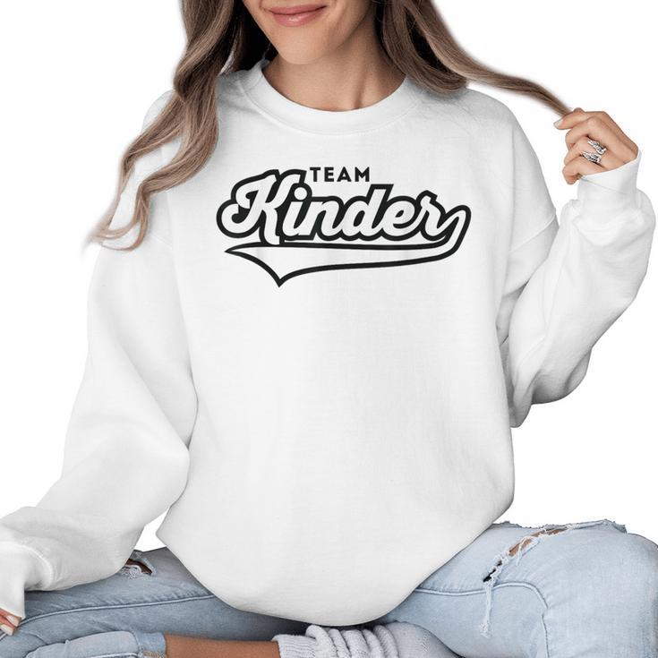 Kindergarten TEAM School Teacher Kinder Baseball-Style Shirt Women Crewneck Sweatshirt