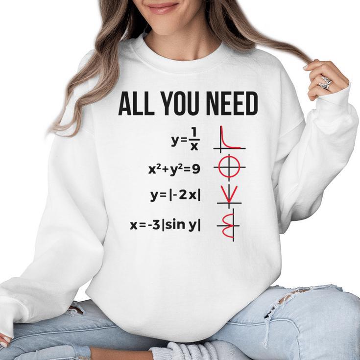 Math Graphs Mathematics Math Teacher Women Crewneck Sweatshirt