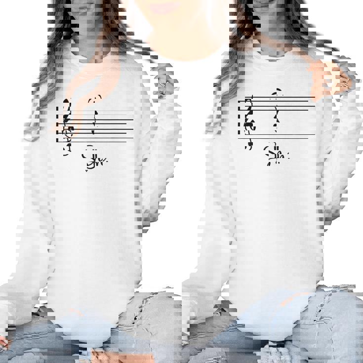 Music Notes Shirt Shh Quarter Fermata Teacher Women Crewneck Sweatshirt