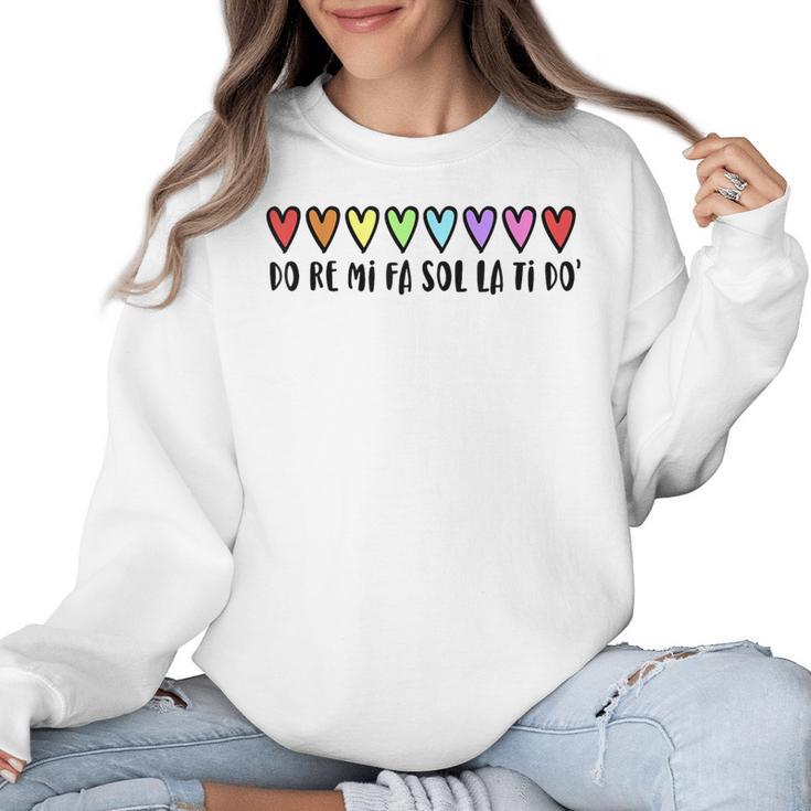 Music Teacher Hearts Music Teaching Women Crewneck Sweatshirt