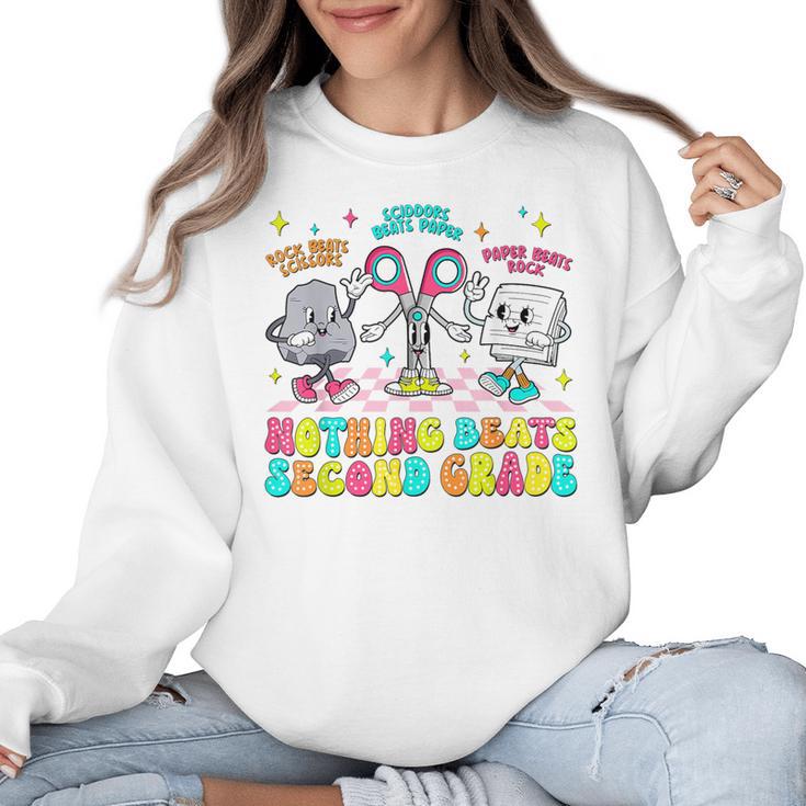 Nothing Beats 2nd Second Grade Back To School Teacher Kids Women Crewneck Sweatshirt