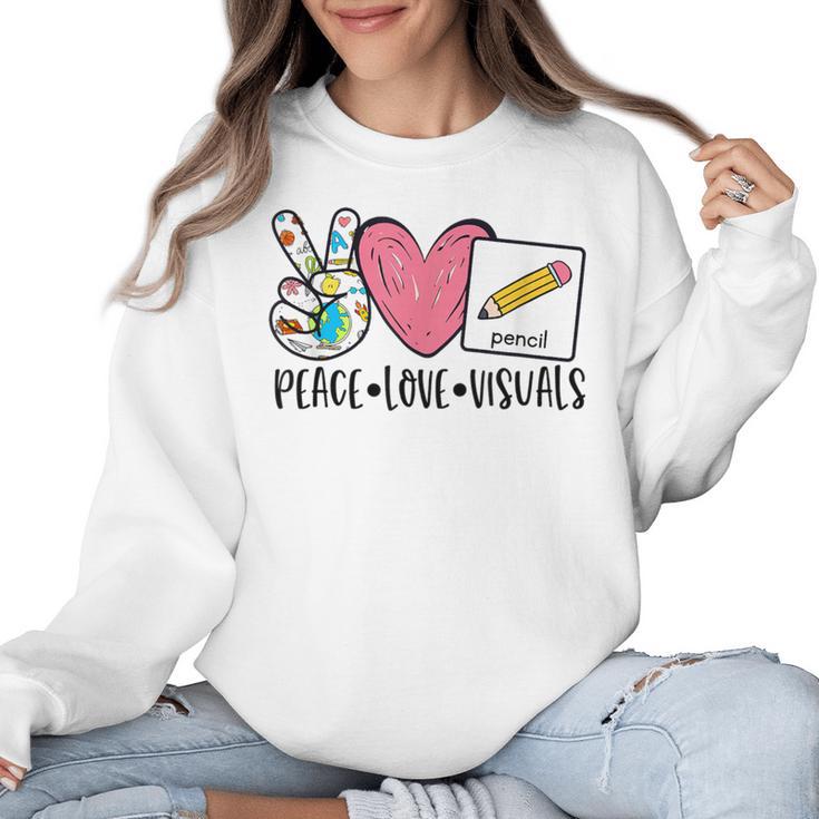 Peace Love Visuals Special Education Teacher Dream Team Women Crewneck Sweatshirt