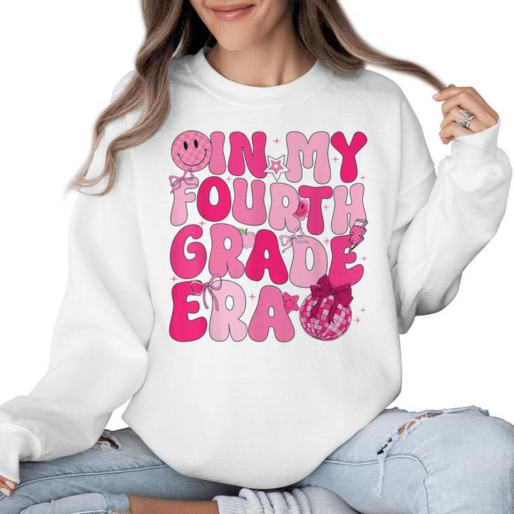 Pink Fourth Grade Era 4th Back To School Grade Teacher Women Crewneck Sweatshirt