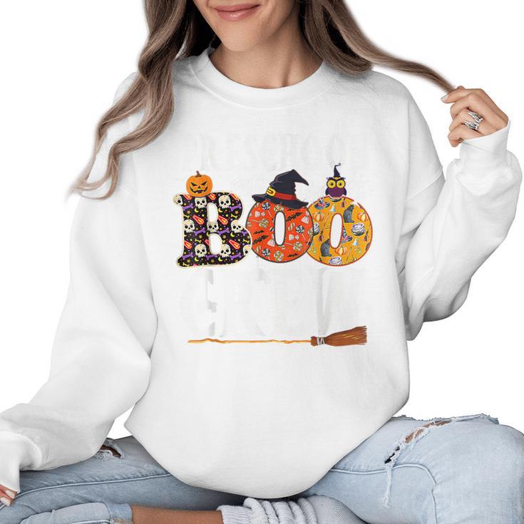 Preschool Boo Crew Teacher Halloween Women Crewneck Sweatshirt