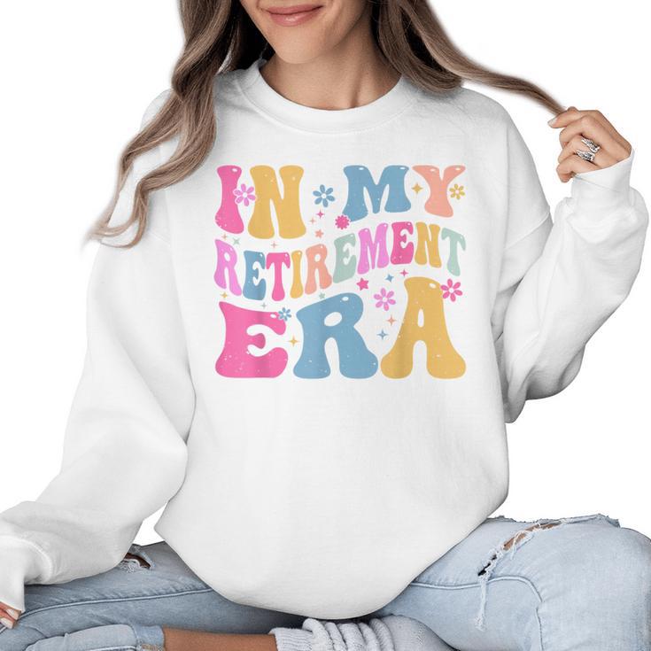 Retro Groovy Retirement Era Retired Teacher Women Crewneck Sweatshirt