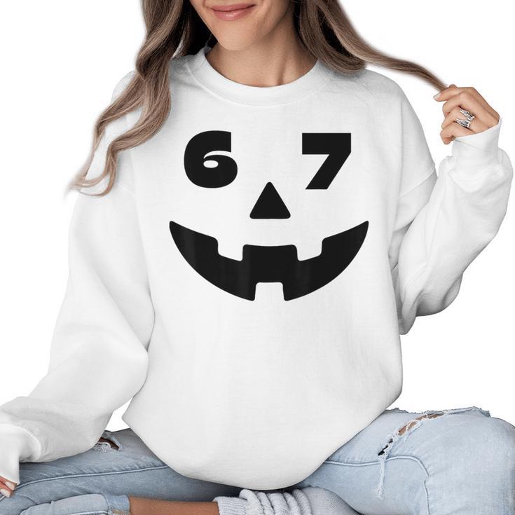 Six Seven Halloween Costume For Students Teachers 6 7 Women Crewneck Sweatshirt