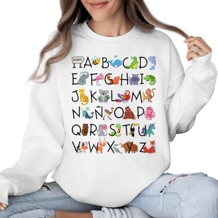 SPANISH ALPHABET MAESTRA SPANISH TEACHER Women Crewneck Sweatshirt