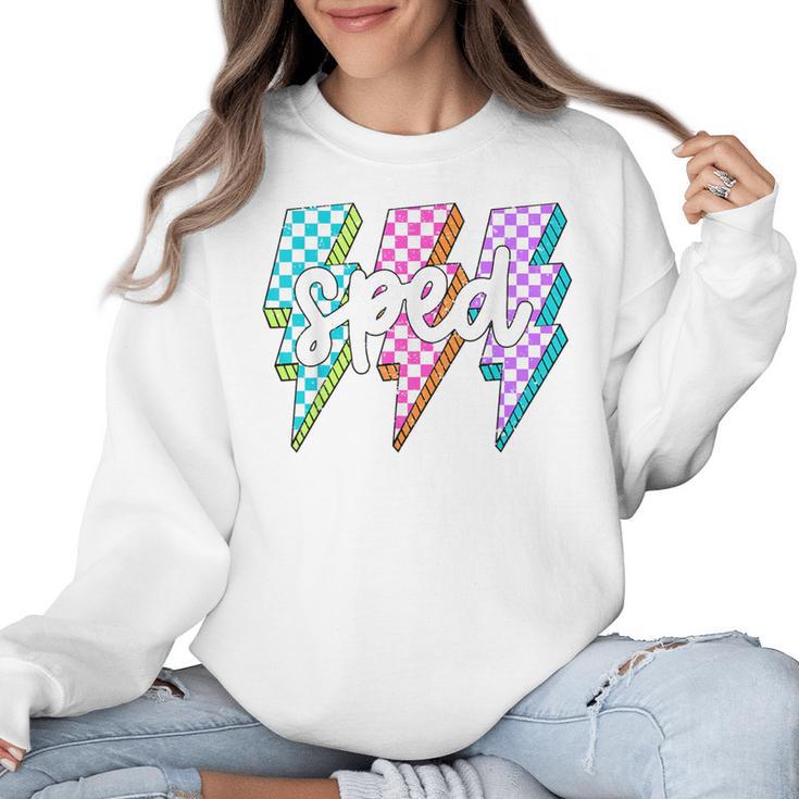 SPED Teacher Squad Lightning Bolt Special Education Women Crewneck Sweatshirt