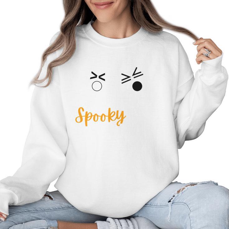 Spooky Inequalities Ghosts Halloween Math Teacher Women Crewneck Sweatshirt