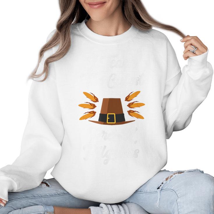I Teach The Cutest Pre-K Pilgrims Thanksgiving Teacher Item Women Crewneck Sweatshirt