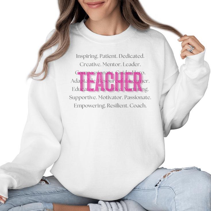 TEACH Inspirational Teacher Comfortable & Stylish T-Shirt Women Crewneck Sweatshirt