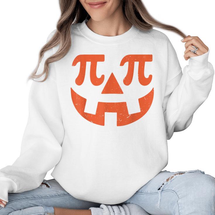 Thanksgiving Math Teacher Pumpkin Pi Pie Math Costume Women Crewneck Sweatshirt