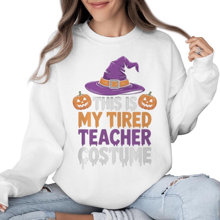 This Is My Tired Teacher Costume Halloween Premium Tri-Blend Women Crewneck Sweatshirt