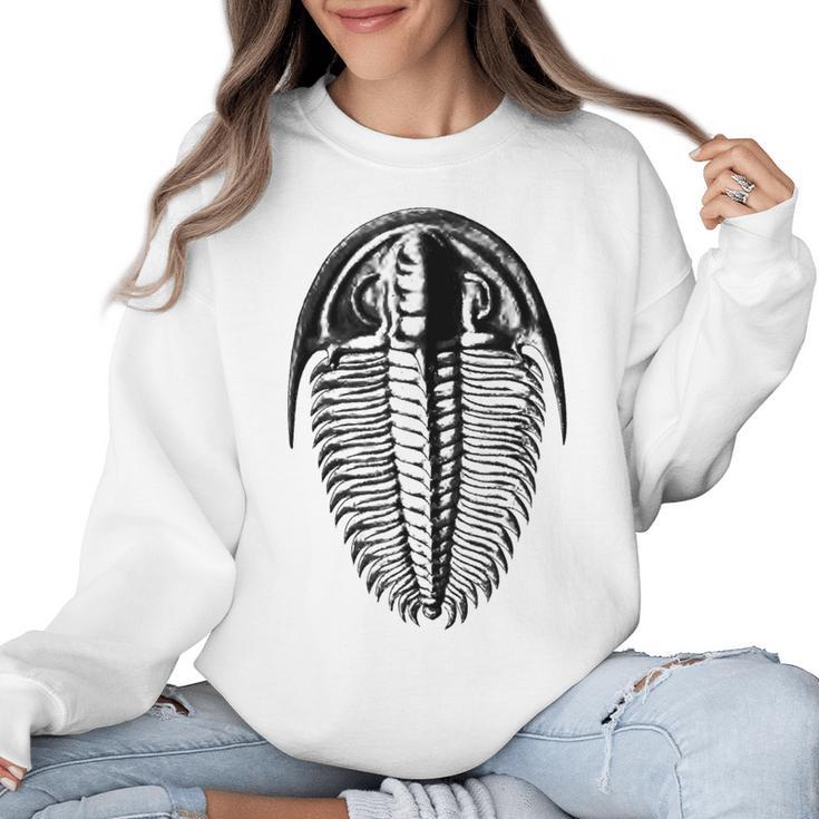 Trilobite Fossil Geology Teacher Student Geologist Women Crewneck Sweatshirt