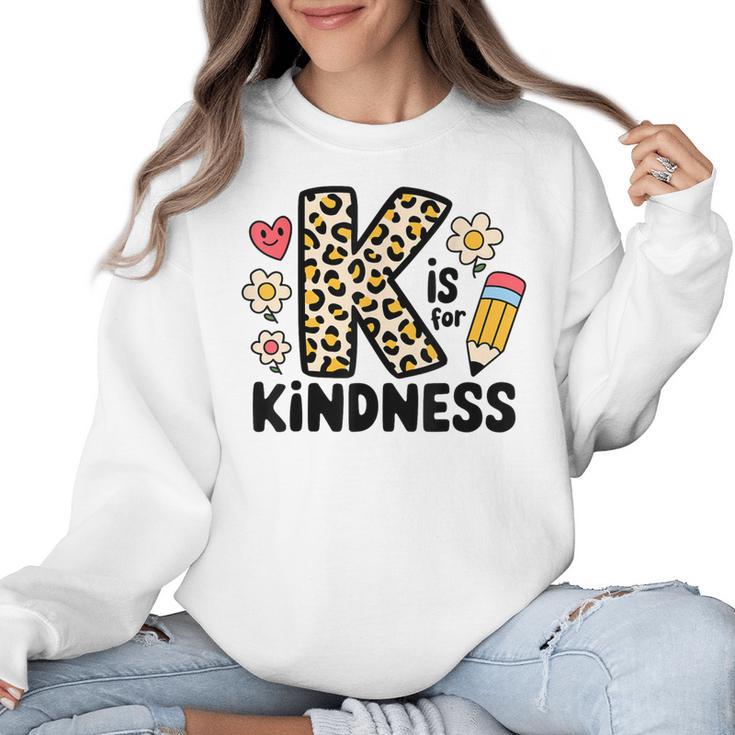 Unity Day Design Kindness Orange Teacher Kids Be Kind Women Crewneck Sweatshirt