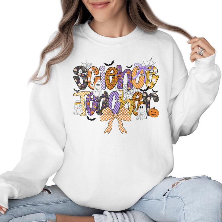 Women Spooky Science Teacher Halloween Science Stem Teacher Women Crewneck Sweatshirt