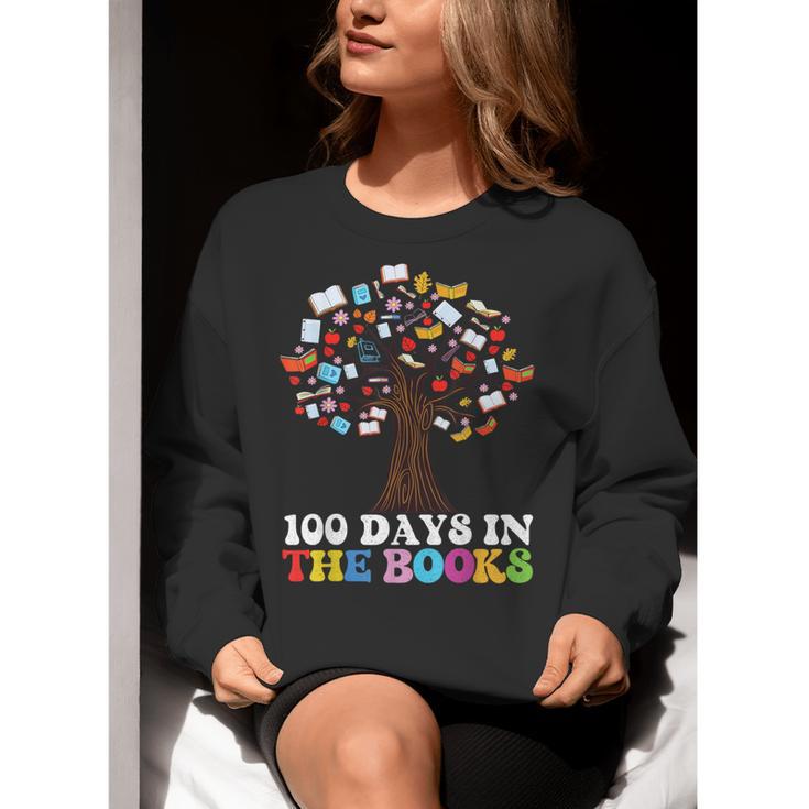 100 Days In The Books Reading Teacher 100th Day Of School Women Crewneck Sweatshirt, funny gift 100 Days In The Books Reading Teacher 100th Day Of School Women Crewneck Sweatshirt, funny gift