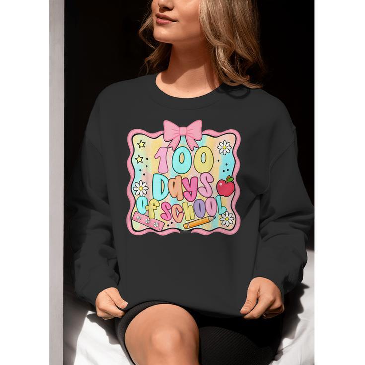 100 Days Of School Preppy 100th Day Of School Teacher Kids Women Crewneck Sweatshirt, funny gift 100 Days Of School Preppy 100th Day Of School Teacher Kids Women Crewneck Sweatshirt, funny gift