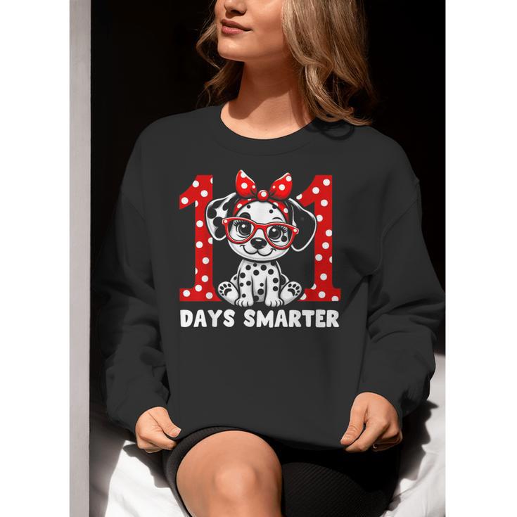100 Days Smarter 101st Day School Dalmatian Dog Teacher Kids Women Crewneck Sweatshirt, funny gift