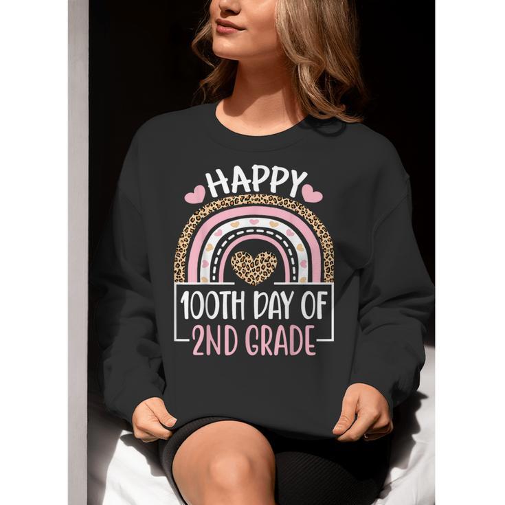 100th Day Of 2nd Grade 100 Days Of School Teacher Women Crewneck Sweatshirt, 2nd Grade Teacher Sweatshirts, funny gift