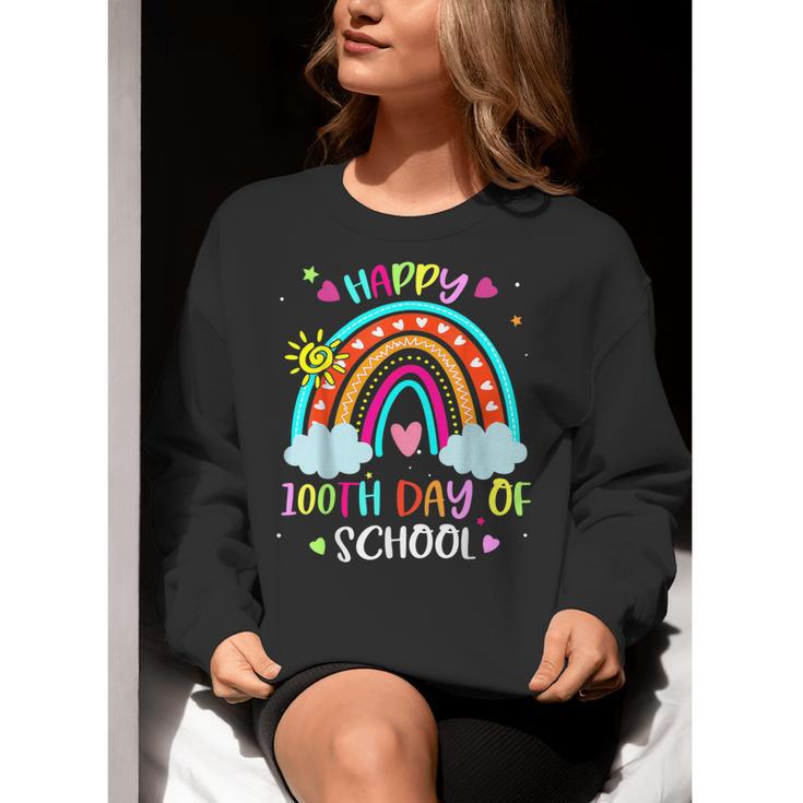 100th Day Of School Rainbow Happy 100 Days Smarter Teacher Women Crewneck Sweatshirt, funny gift 100th Day Of School Rainbow Happy 100 Days Smarter Teacher Women Crewneck Sweatshirt, funny gift