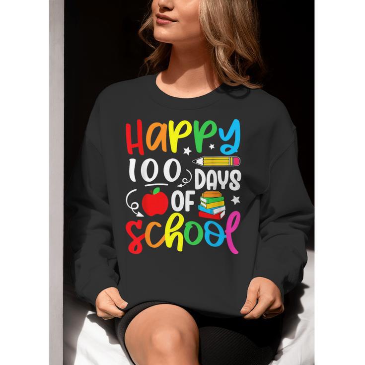 100th Day Of School Teachers Kids Girls Child Happy 100 Days Women Crewneck Sweatshirt, funny gift