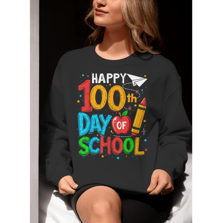 100th Day Of School Teachers Kids Happy 100 Days Women Crewneck Sweatshirt, funny gift 100th Day Of School Teachers Kids Happy 100 Days Women Crewneck Sweatshirt, funny gift