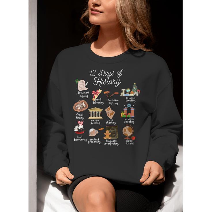 12 Day Of History Teacher Christmas Social Studies Student Women Crewneck Sweatshirt, History Teacher Sweatshirts, funny gift