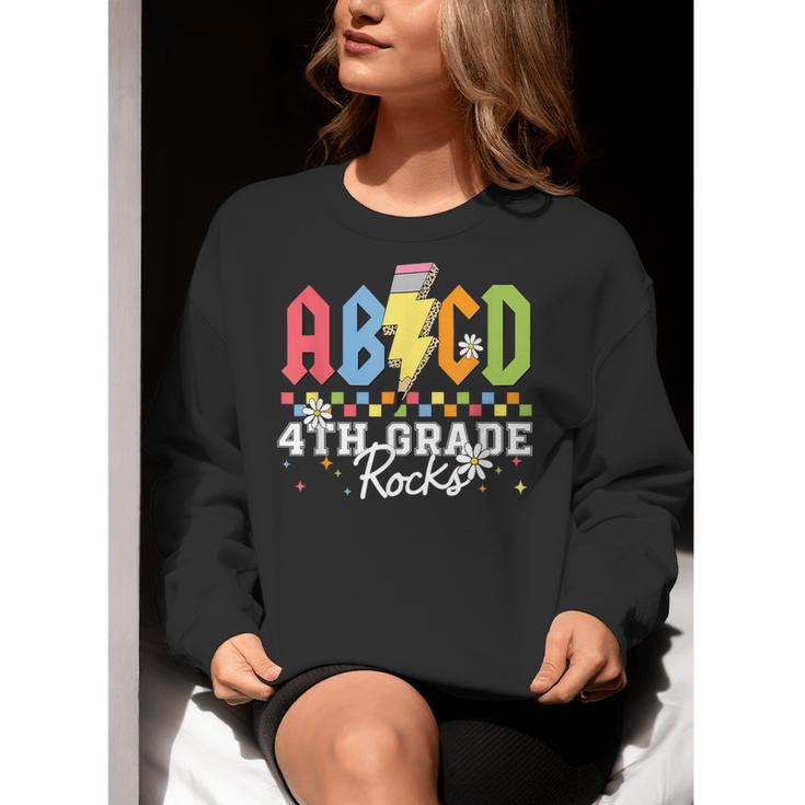 4th Grade Rocks ABCD Back To School Rock Teachers Women Crewneck Sweatshirt, funny gift 4th Grade Rocks ABCD Back To School Rock Teachers Women Crewneck Sweatshirt, funny gift
